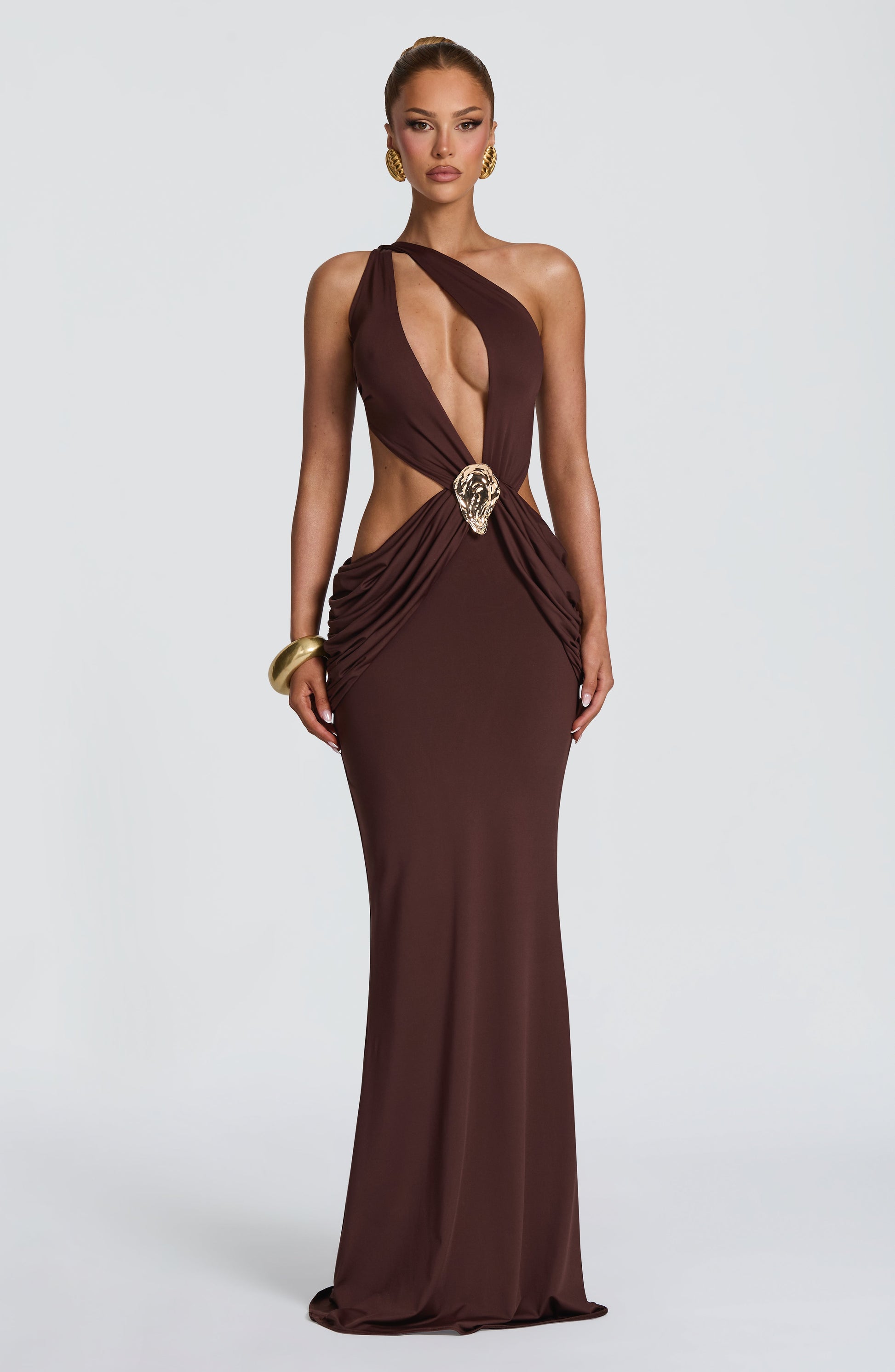 Onyx Maxi Dress Plum Brown