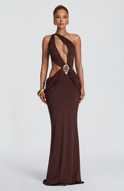 Onyx Maxi Dress Plum Brown