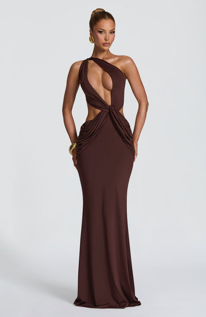 Onyx Maxi Dress Plum Brown