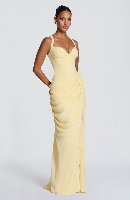 Elara Maxi Dress Lemon