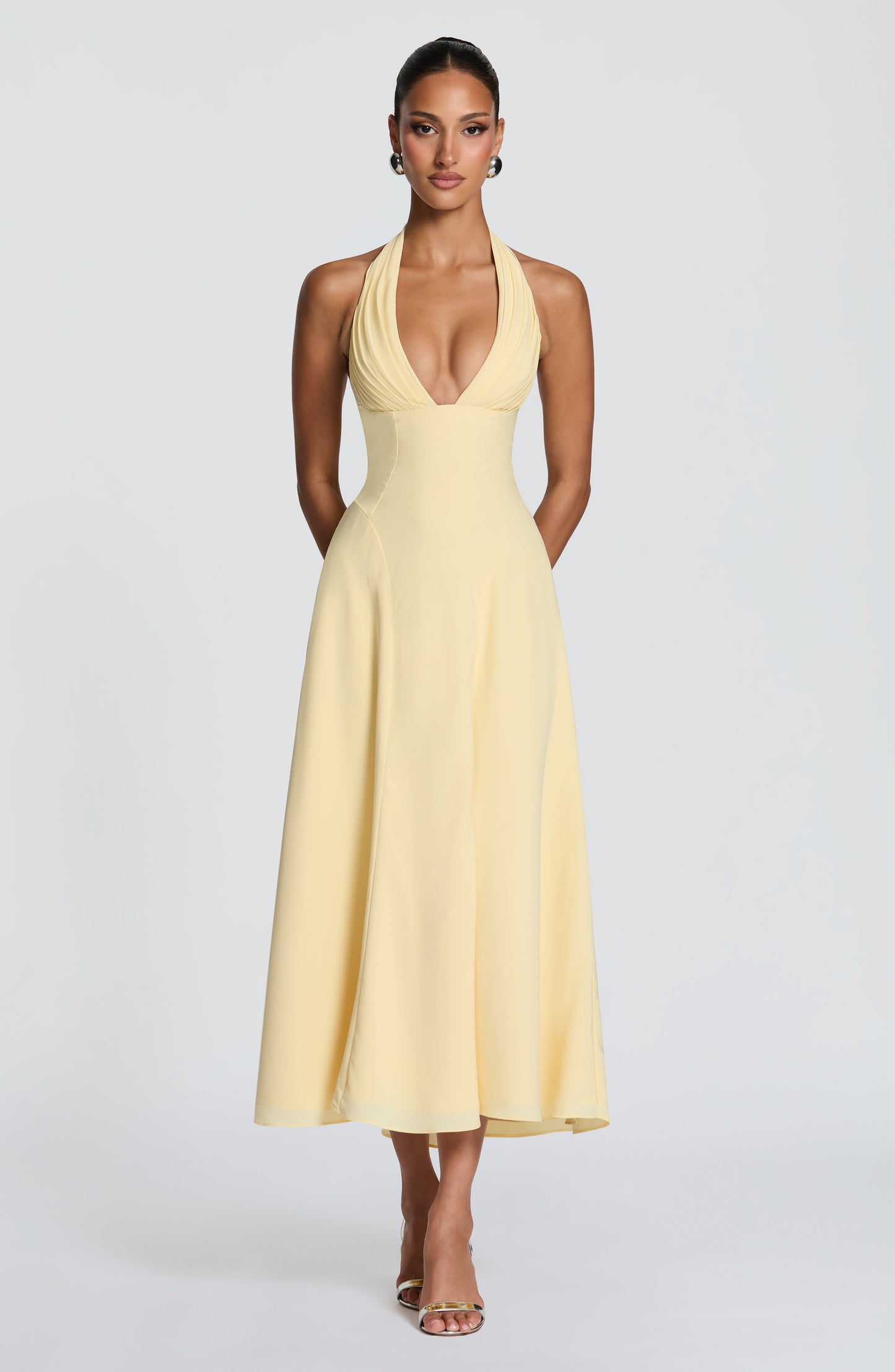 Hayden Midi Dress Lemon