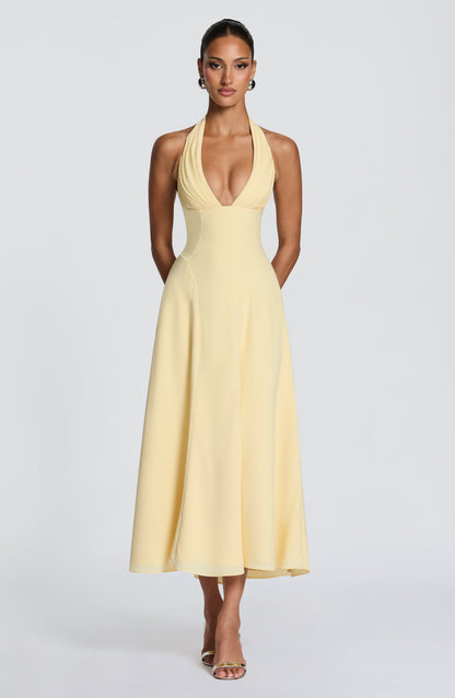 Hayden Midi Dress Lemon
