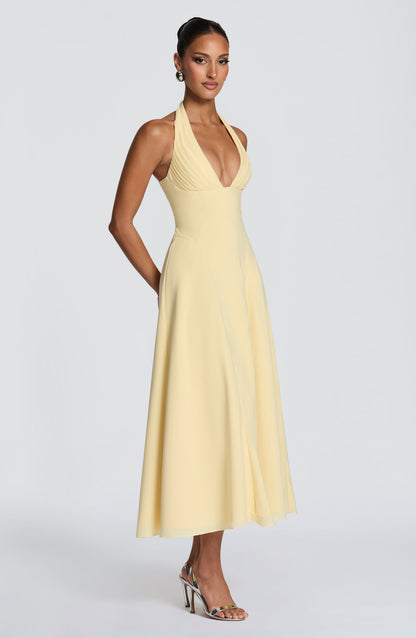 Hayden Midi Dress Lemon
