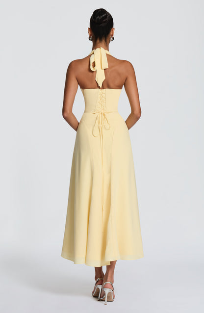 Hayden Midi Dress Lemon