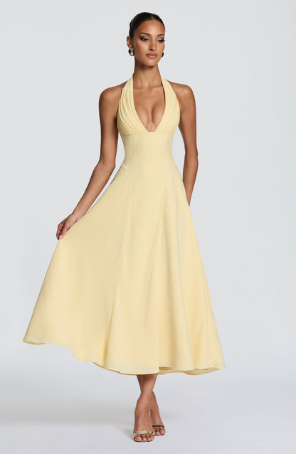 Hayden Midi Dress Lemon