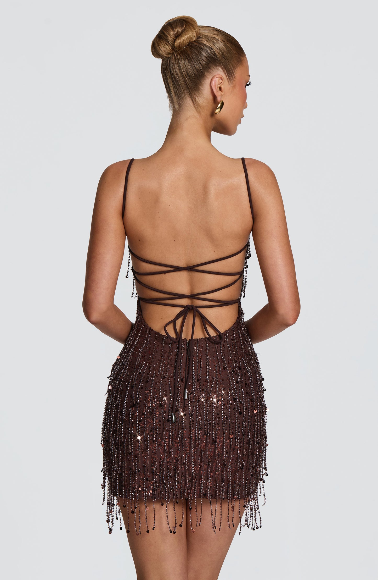 Blaise Mini Dress Plum Brown