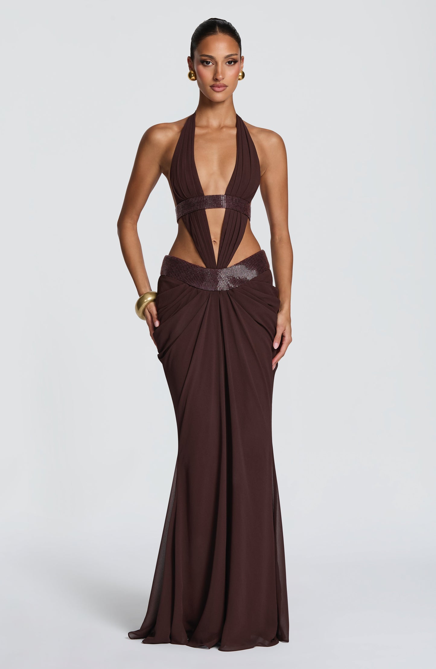 Sophie Maxi Dress Plum Brown