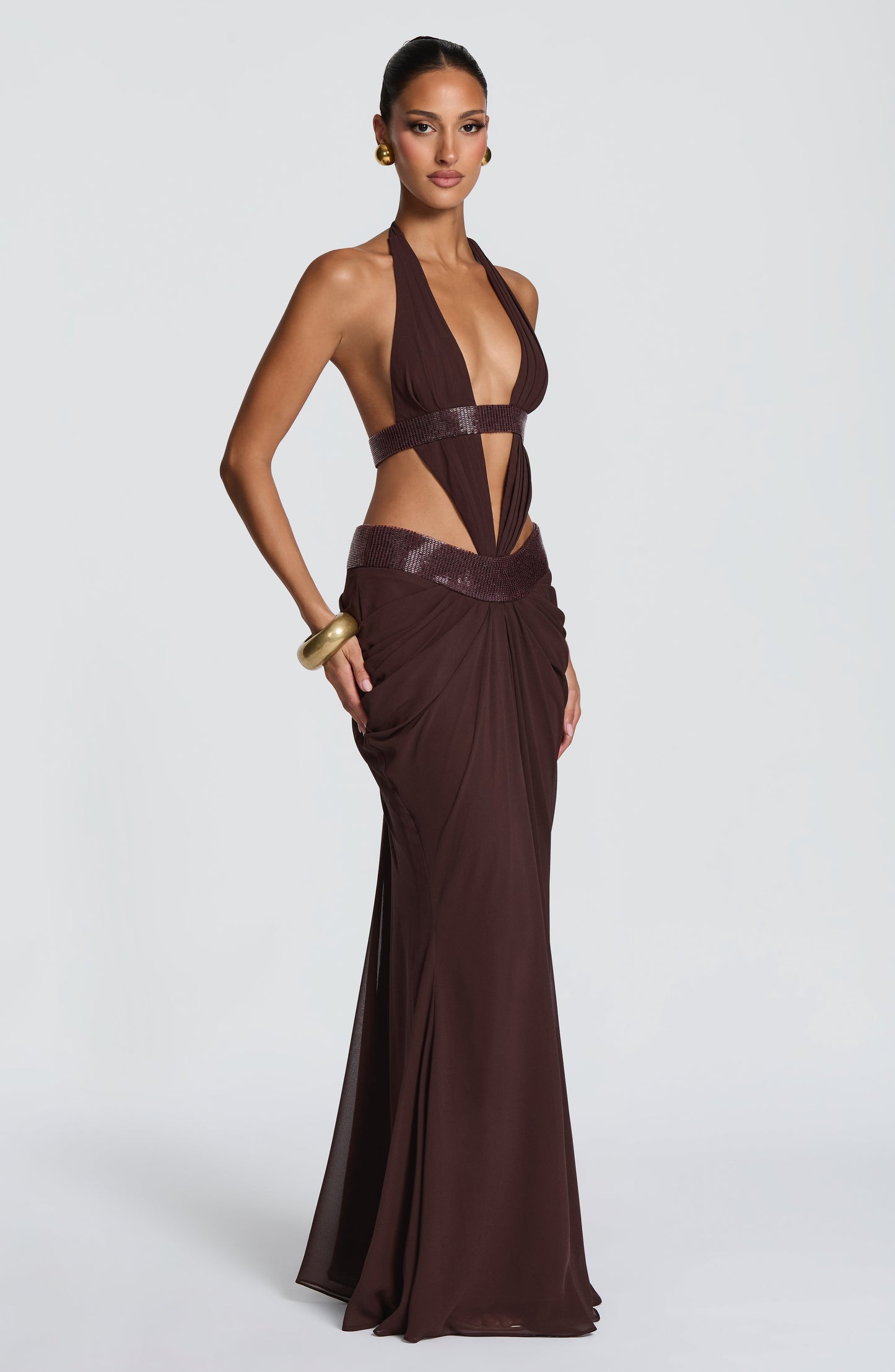 Sophie Maxi Dress Plum Brown