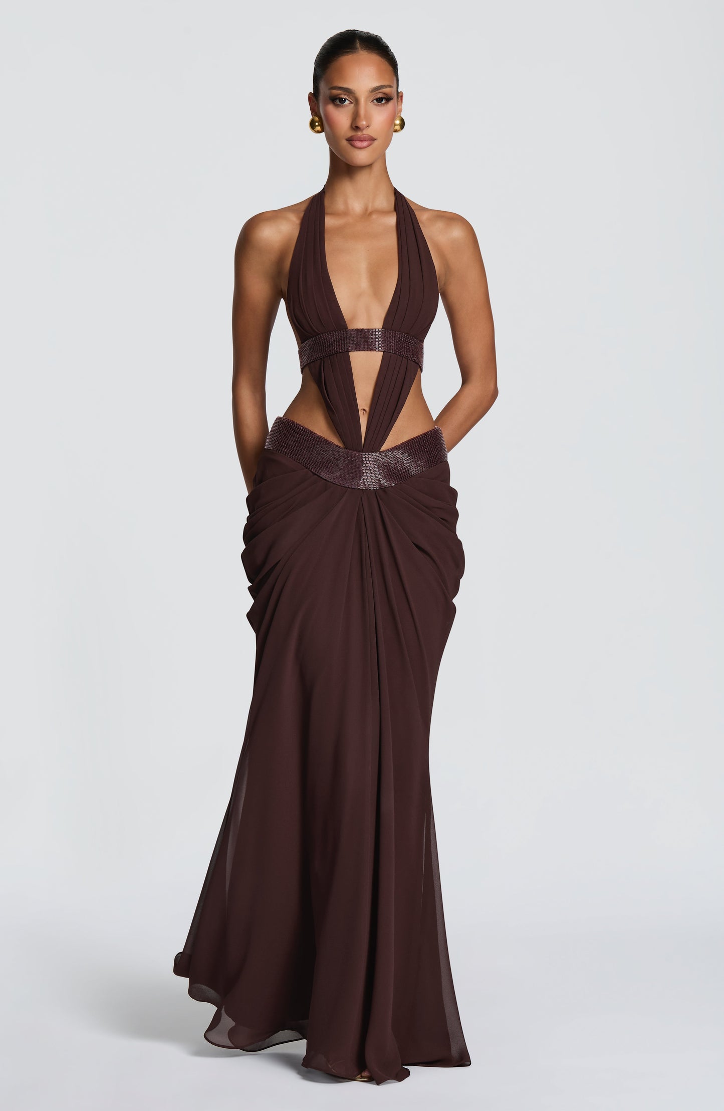 Sophie Maxi Dress Plum Brown