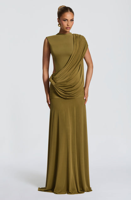 Mireya Maxi Dress Deep Olive