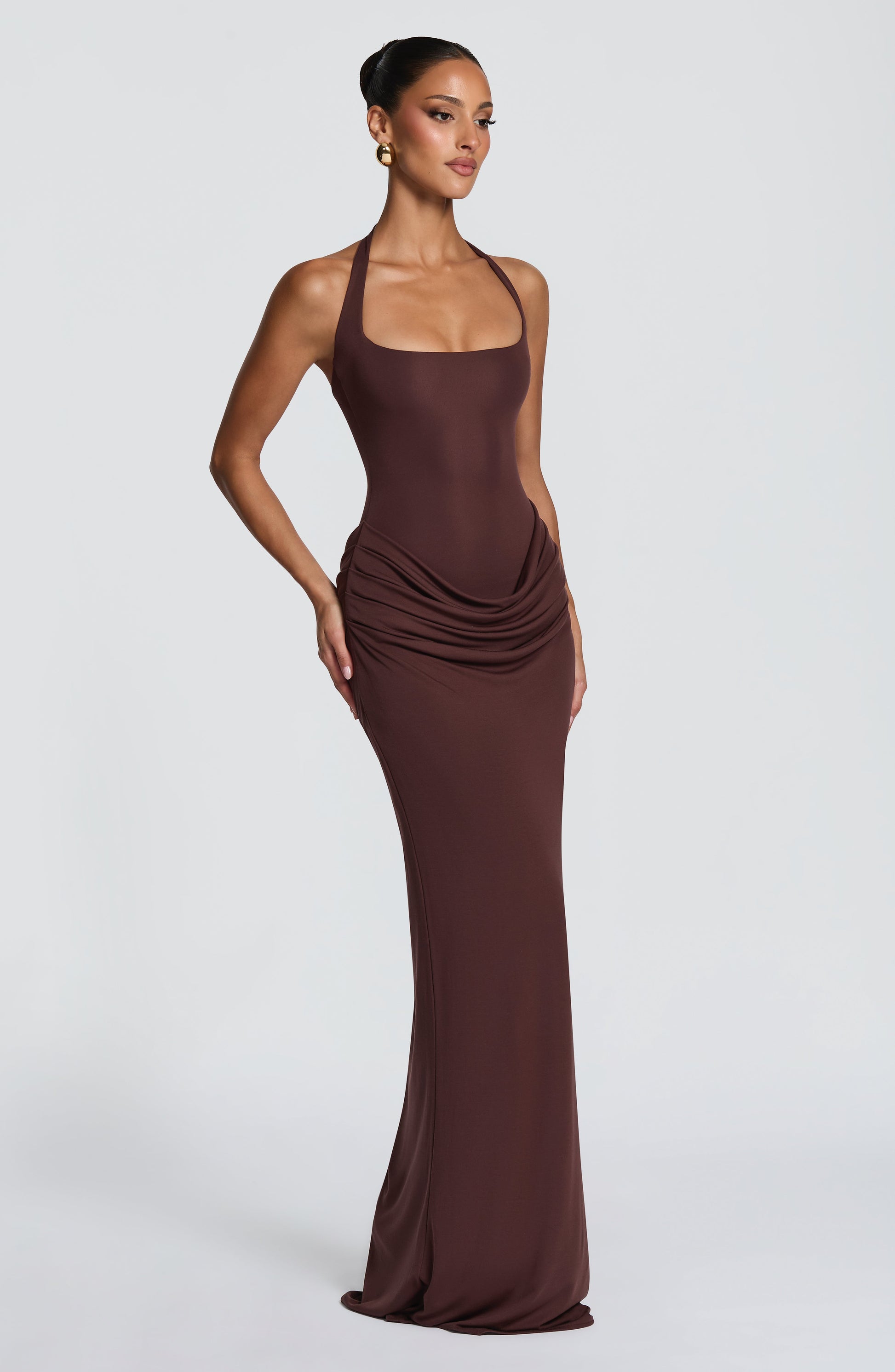 Sharona Maxi Dress Plum Brown