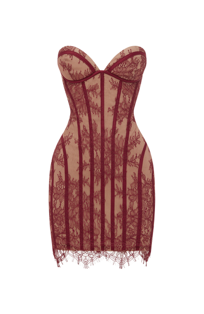 Sian Mini Dress Burgundy