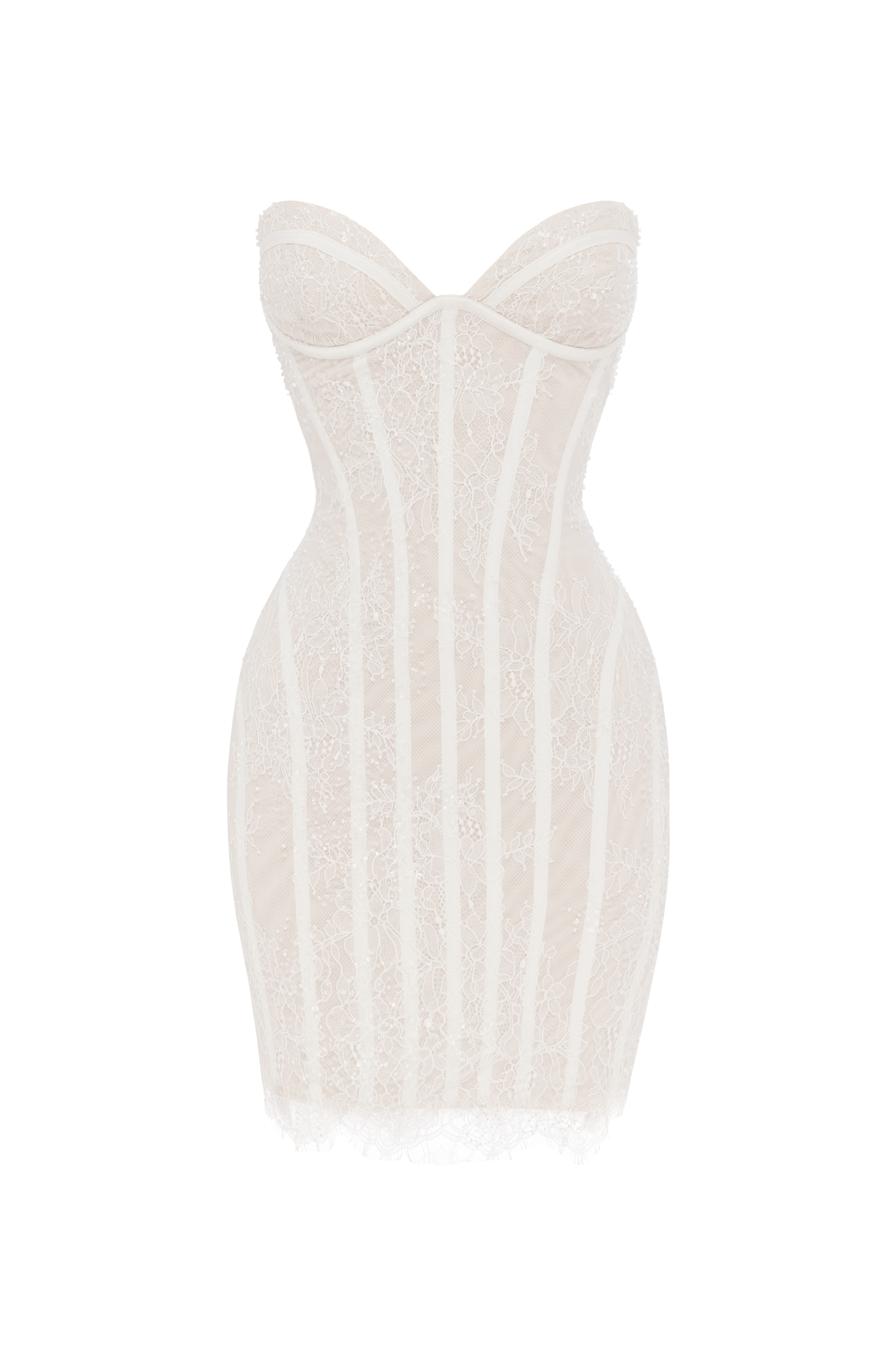 Sian Mini Dress Ivory Embellishment