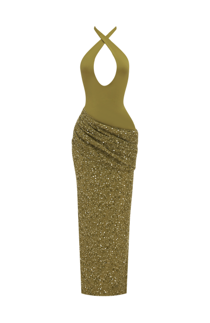 Solea Maxi Dress Deep Olive