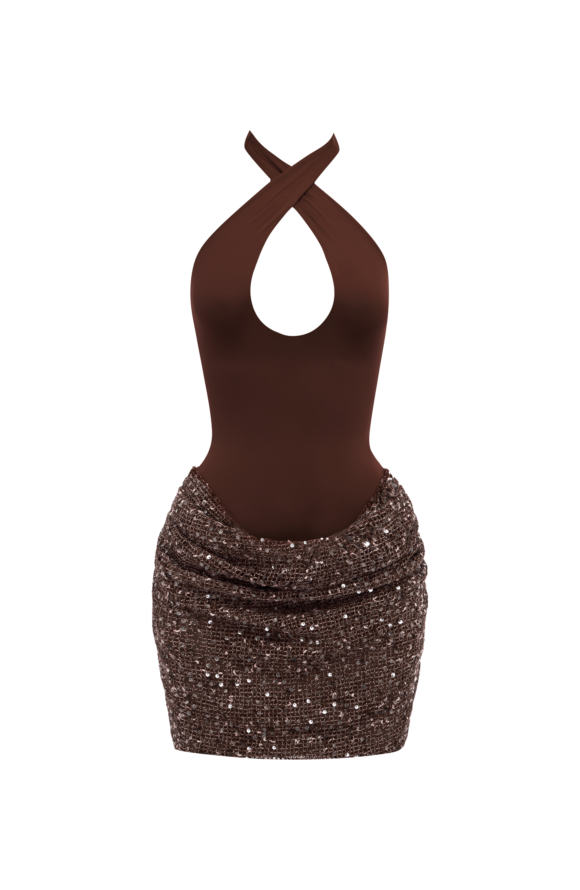 Solea Mini Dress Plum Brown