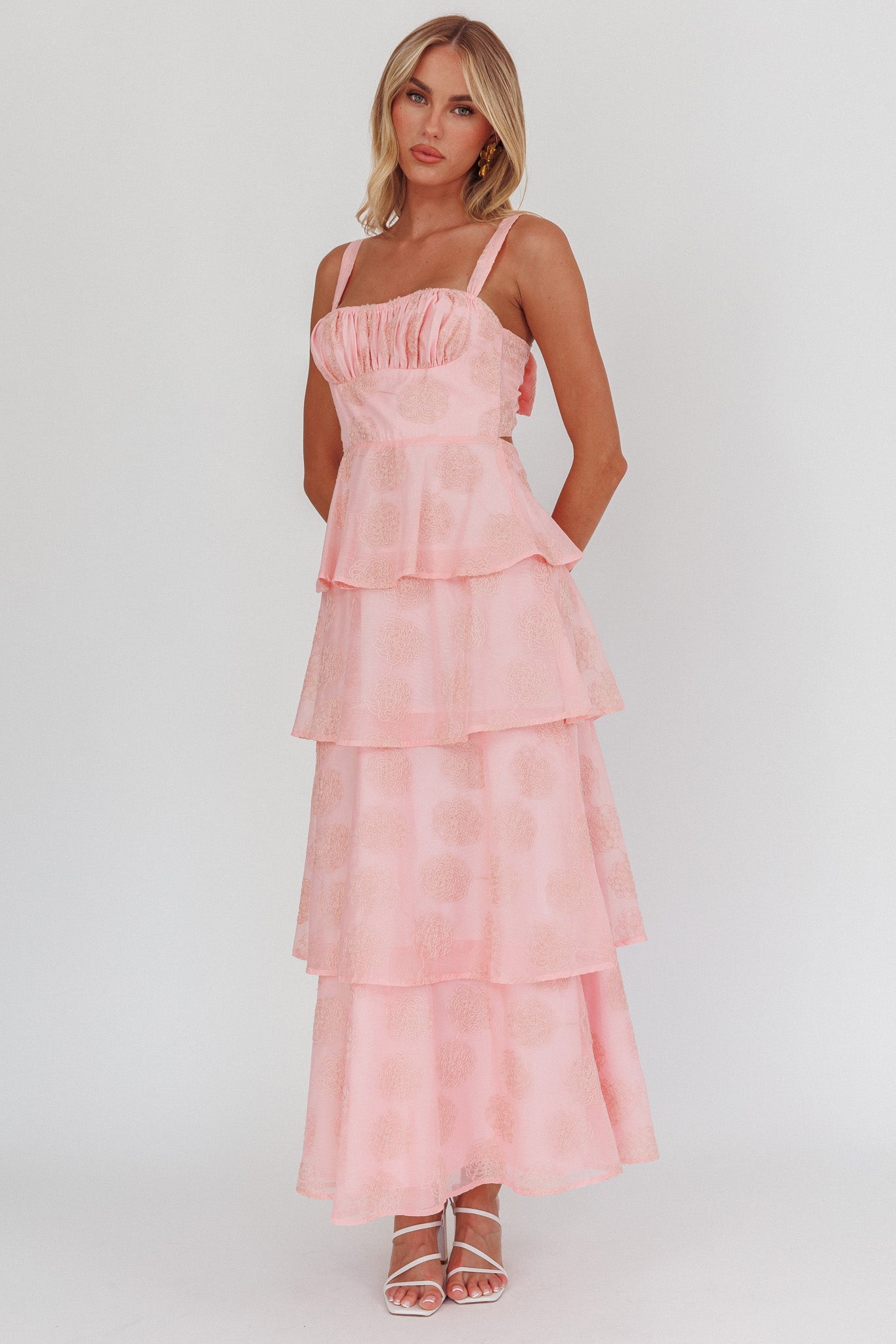 Suzi Maxi Dress Floral Chiffon Tiered Maxi Dress