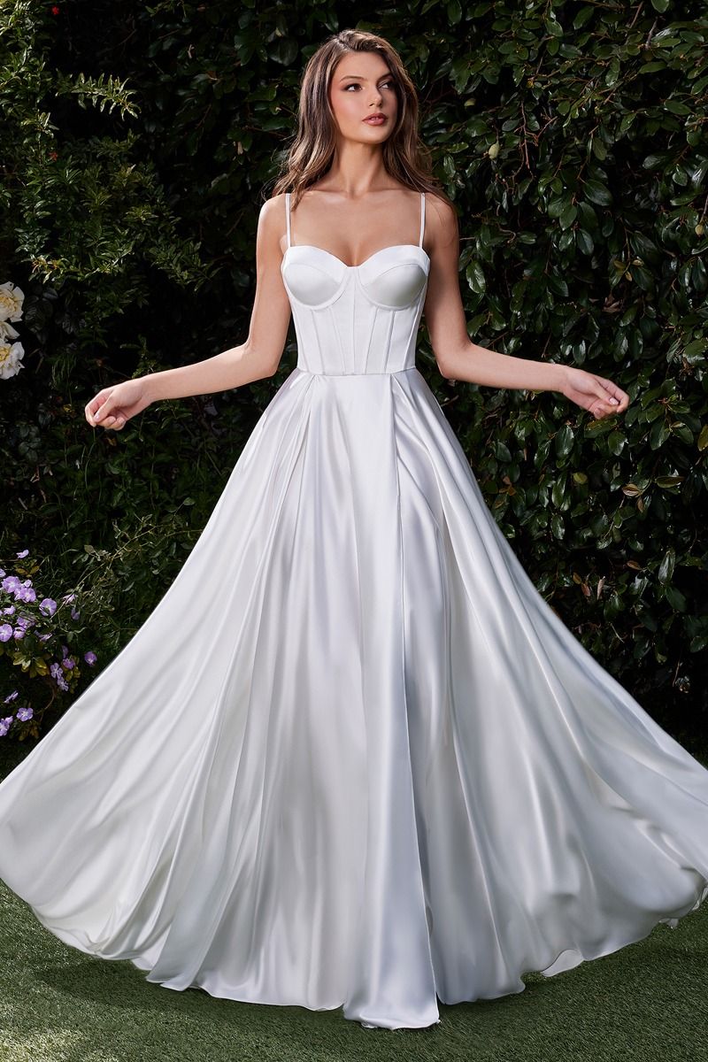 Selma Gown Off White A- LUXE SATIN BUSTIER DRESS