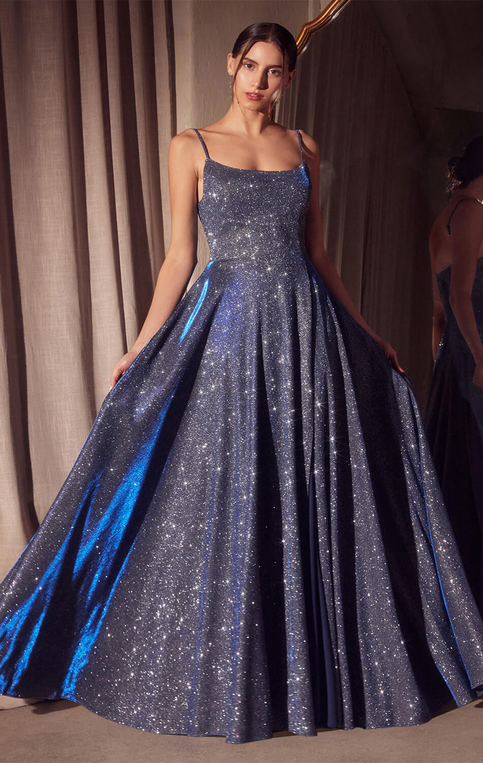 Eileen Gown Elegant Shimmer Drape Formal Dress