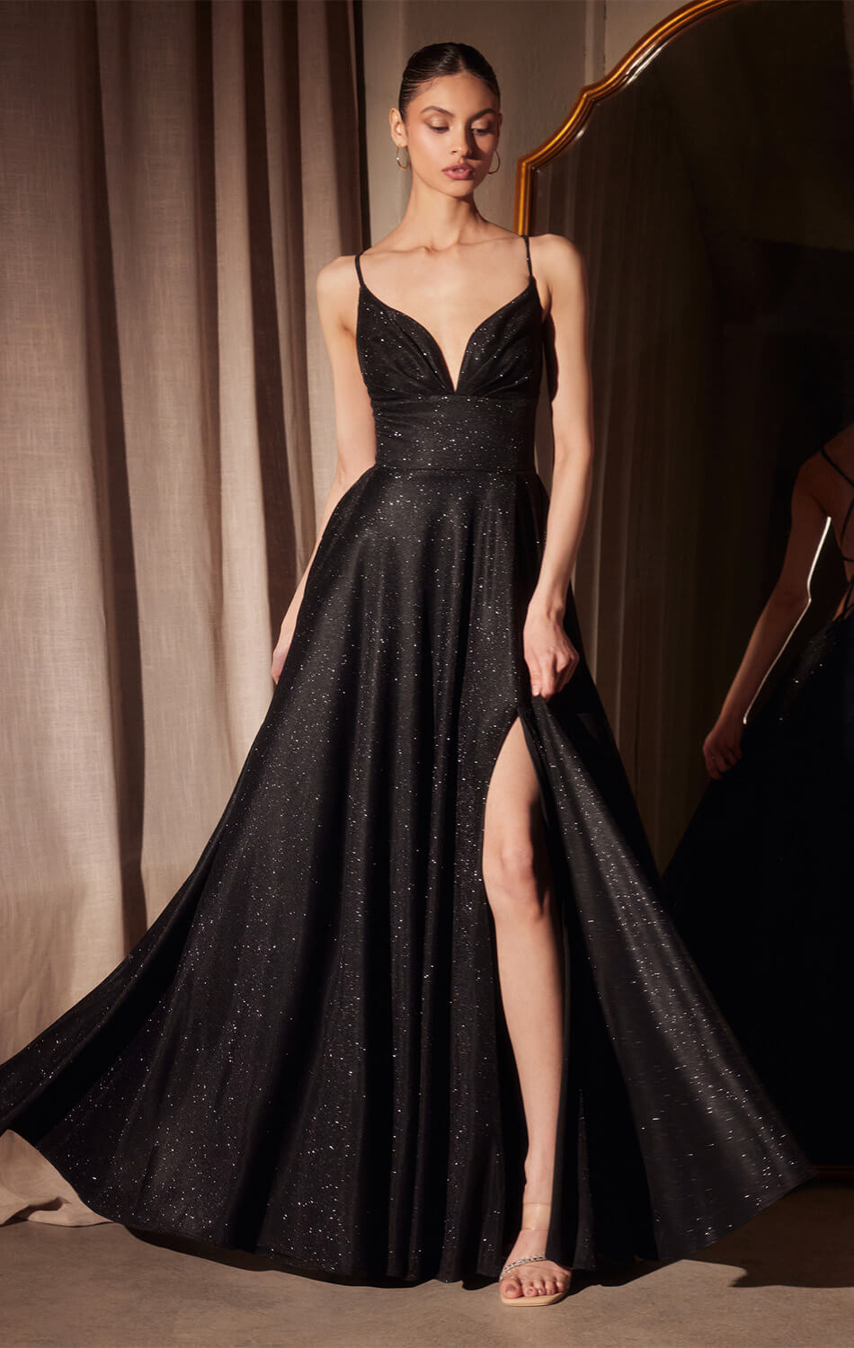 Gwendolyn Gown Shimmer Lace-Up Back A- Evening Dress