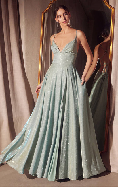 Gwendolyn Gown Shimmer Lace-Up Back A- Evening Dress
