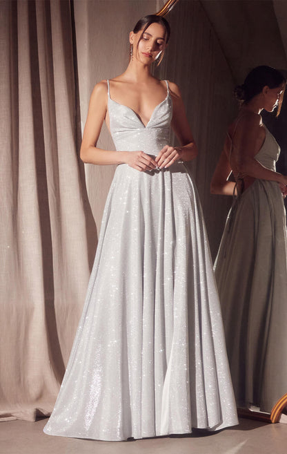 Gwendolyn Gown Shimmer Lace-Up Back A- Evening Dress