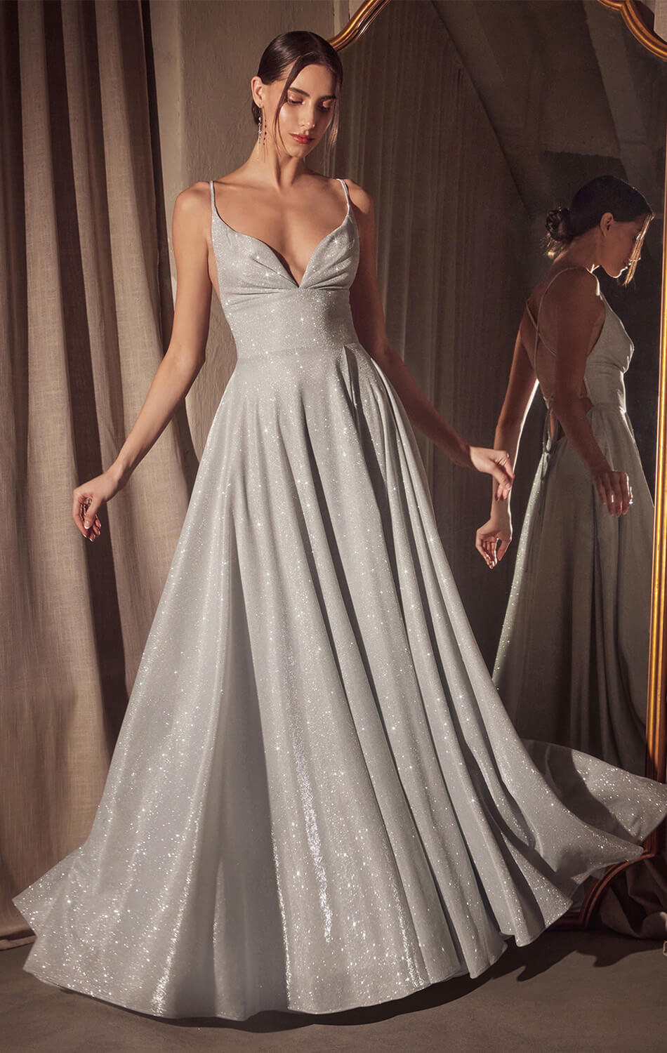 Gwendolyn Gown Shimmer Lace-Up Back A- Evening Dress