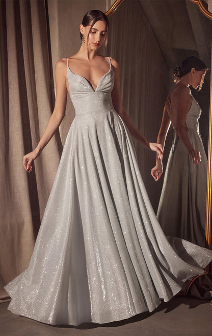 Gwendolyn Gown Shimmer Lace-Up Back A- Evening Dress