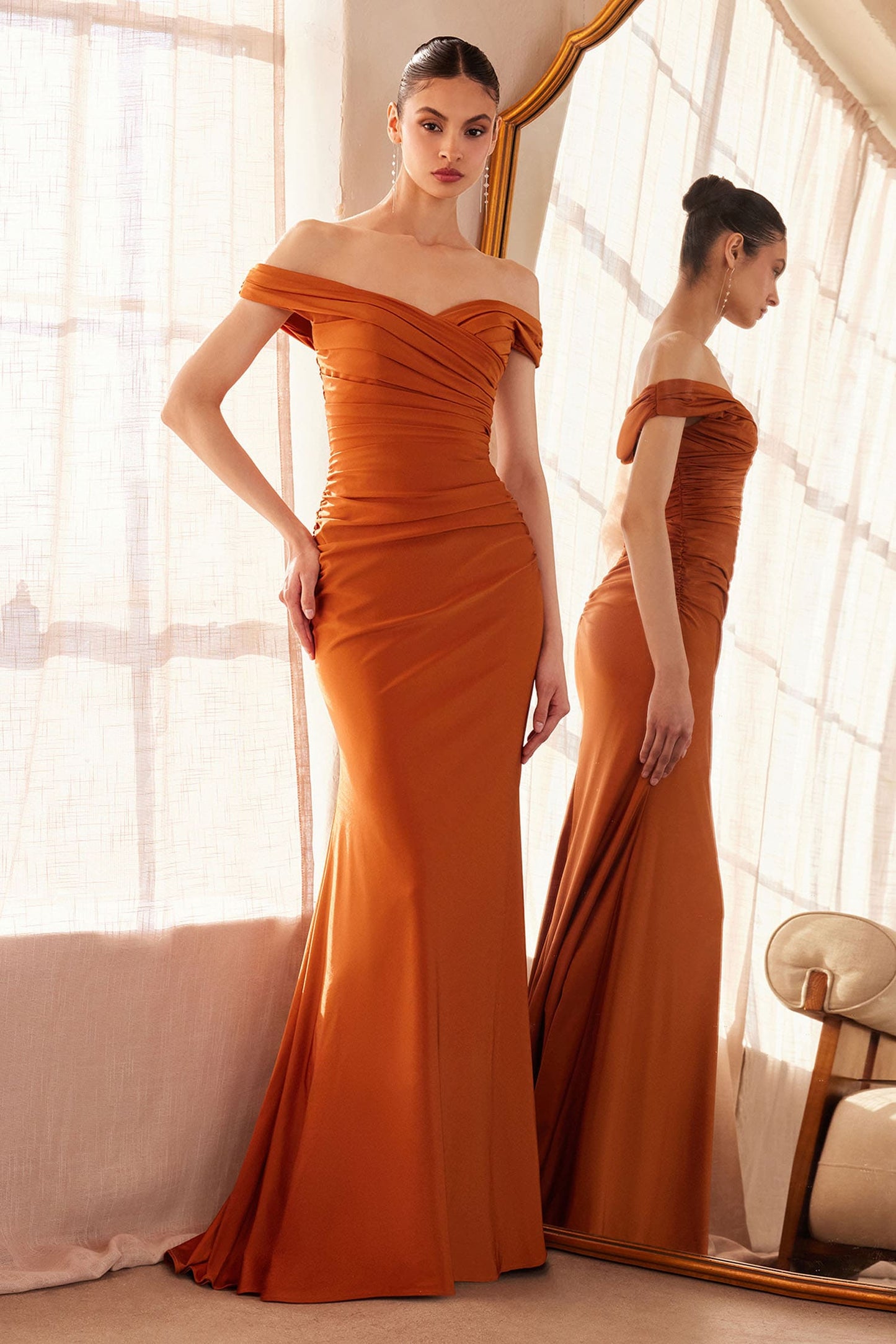 Tinsley Gown Stretch Off-the-Shoulder Dress