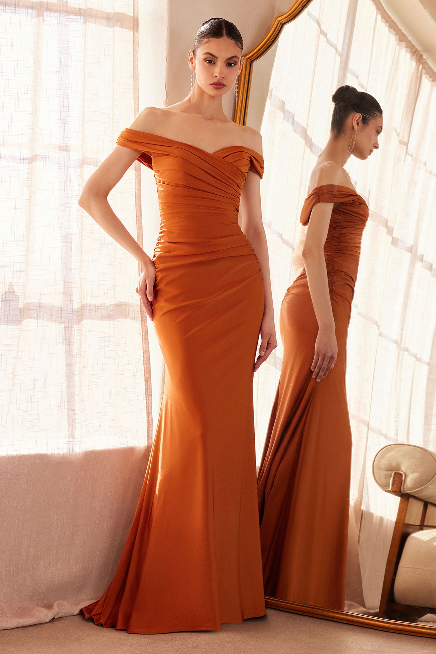 Tinsley Gown Stretch Off-the-Shoulder Dress