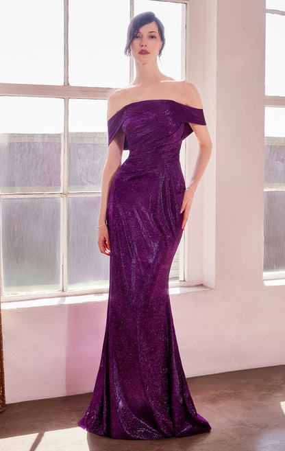 Starlet Gown Off-the-Shoulder Pleated Dress