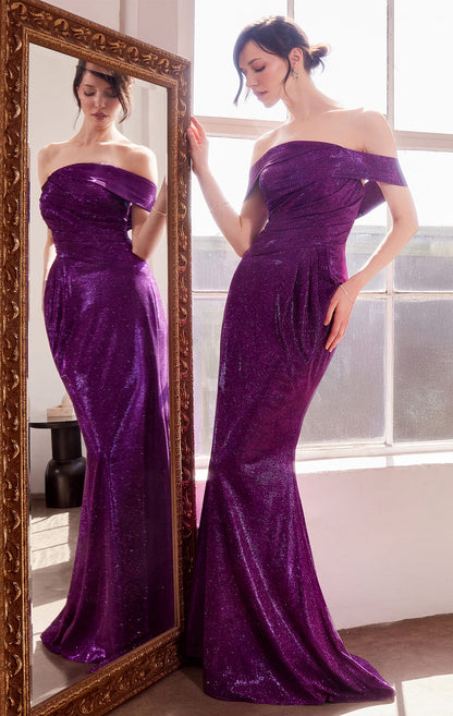 Starlet Gown Off-the-Shoulder Pleated Dress