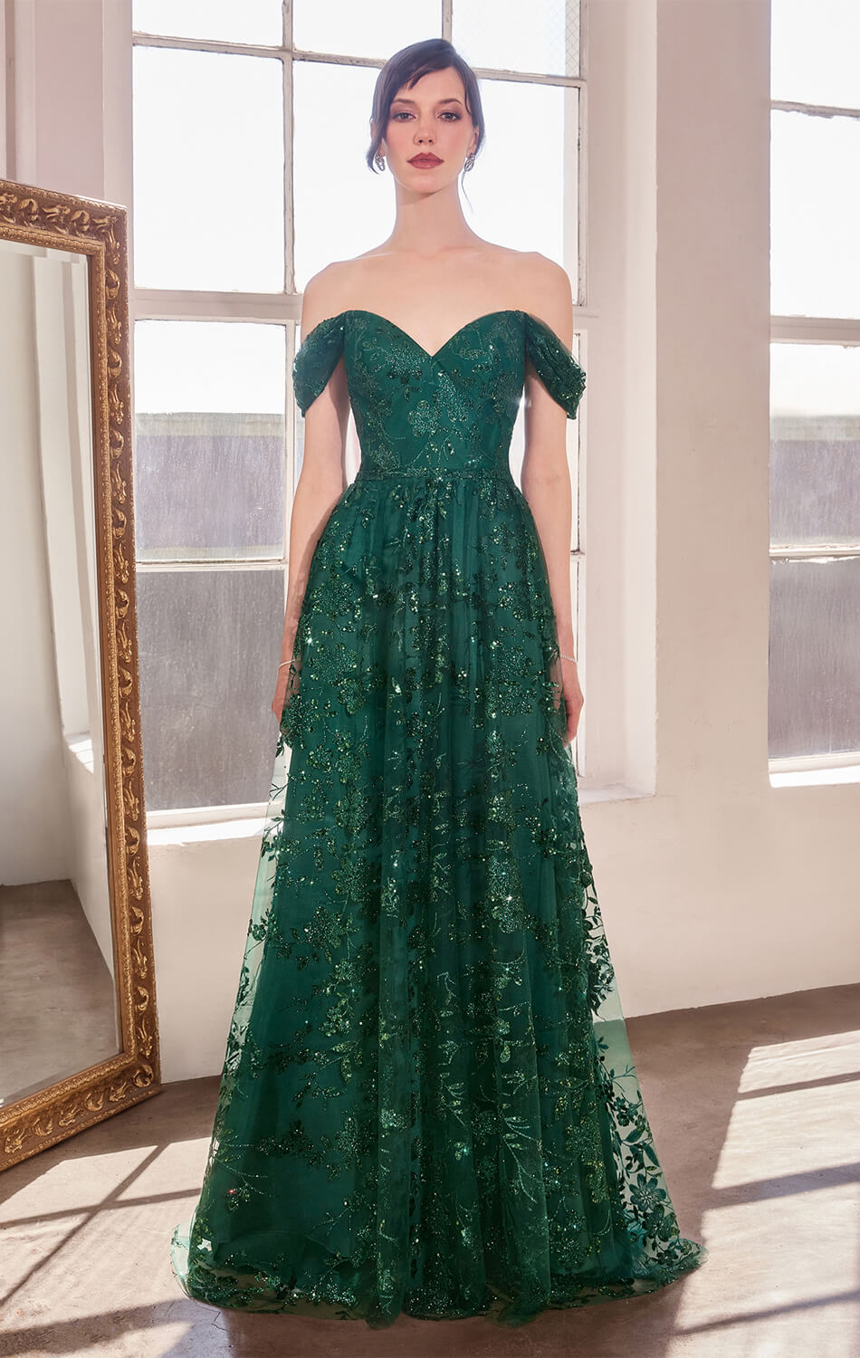 Veronica Gown Glitter Print A- Dress