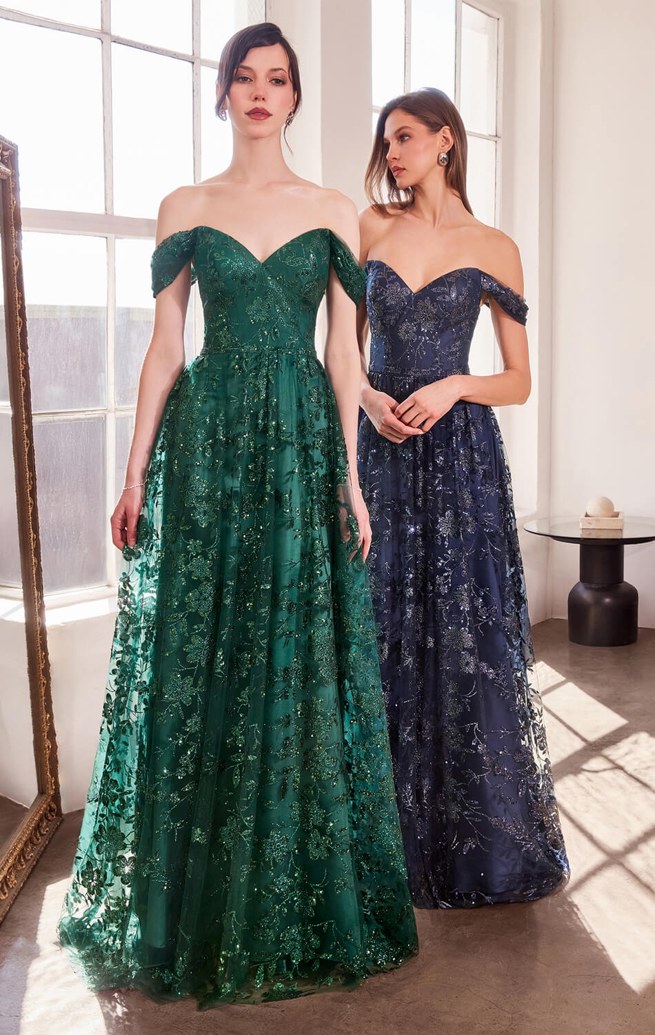 Veronica Gown Glitter Print A- Dress
