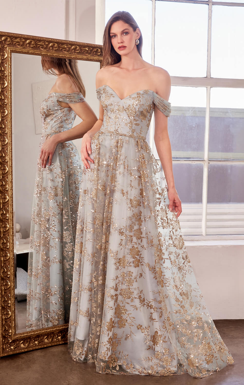Veronica Gown Glitter Print A- Dress