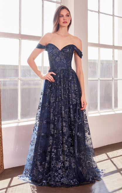 Veronica Gown Glitter Print A- Dress