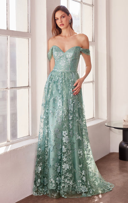 Veronica Gown Glitter Print A- Dress