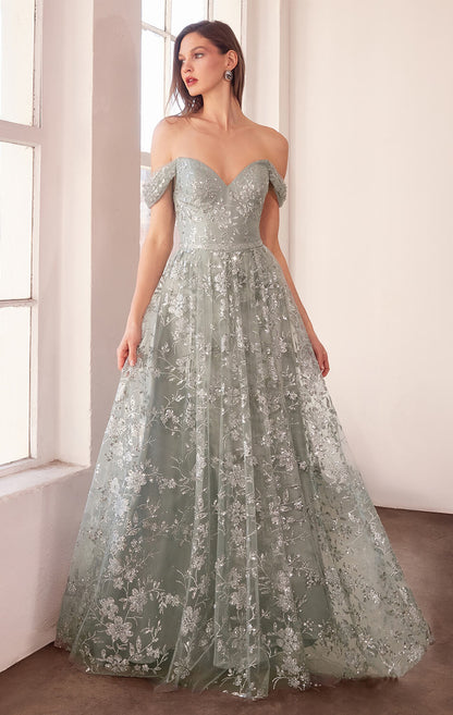 Veronica Gown Glitter Print A- Dress