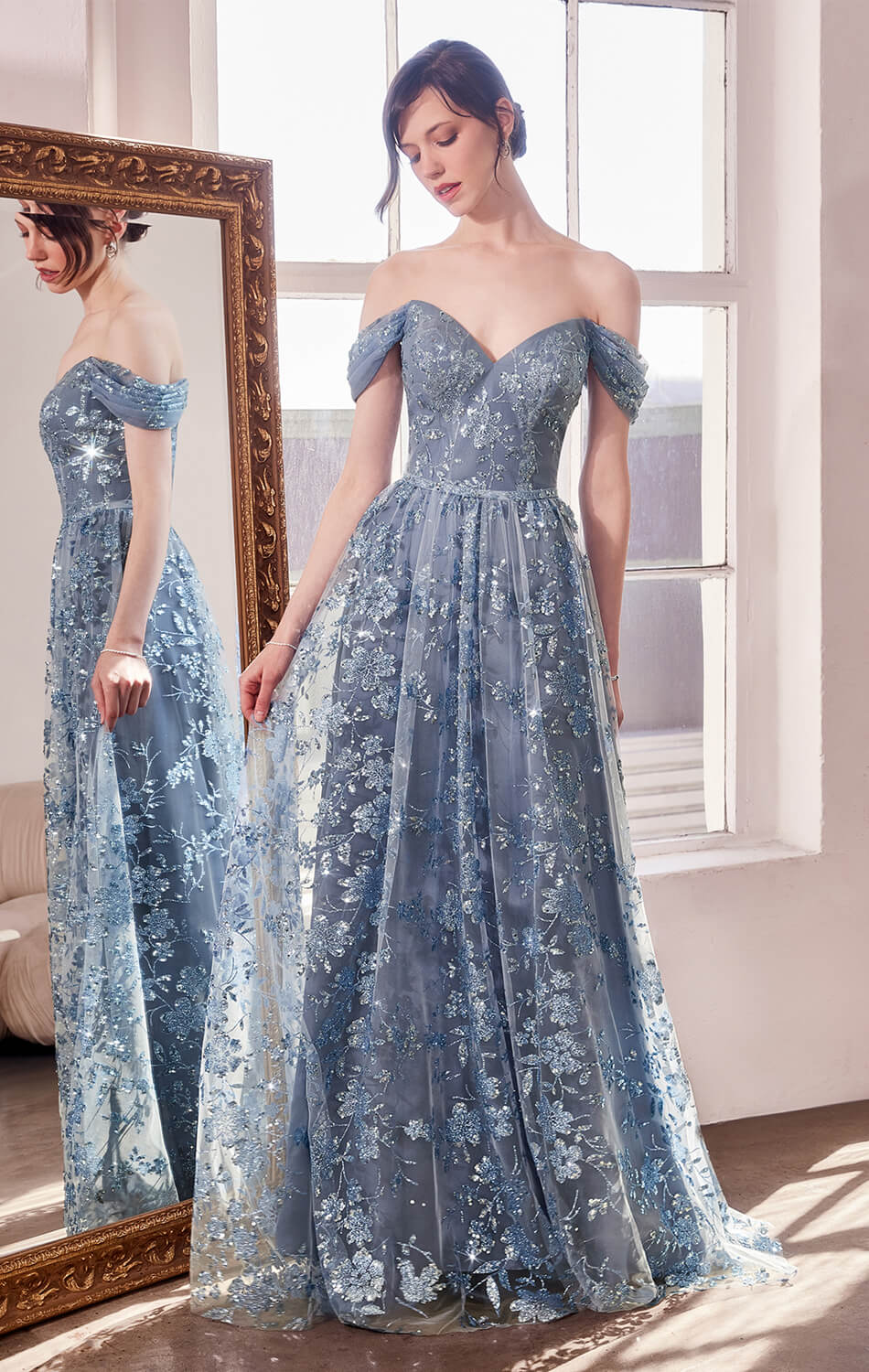Veronica Gown Glitter Print A- Dress