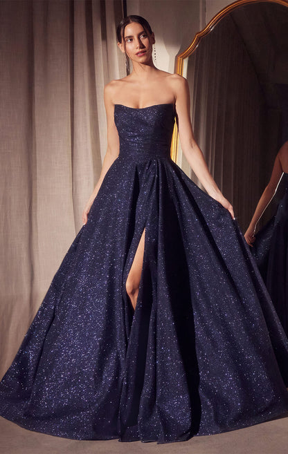 Quinn Gown Long Strapless Glitter A- Dress