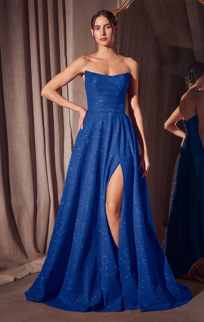 Quinn Gown Long Strapless Glitter A- Dress