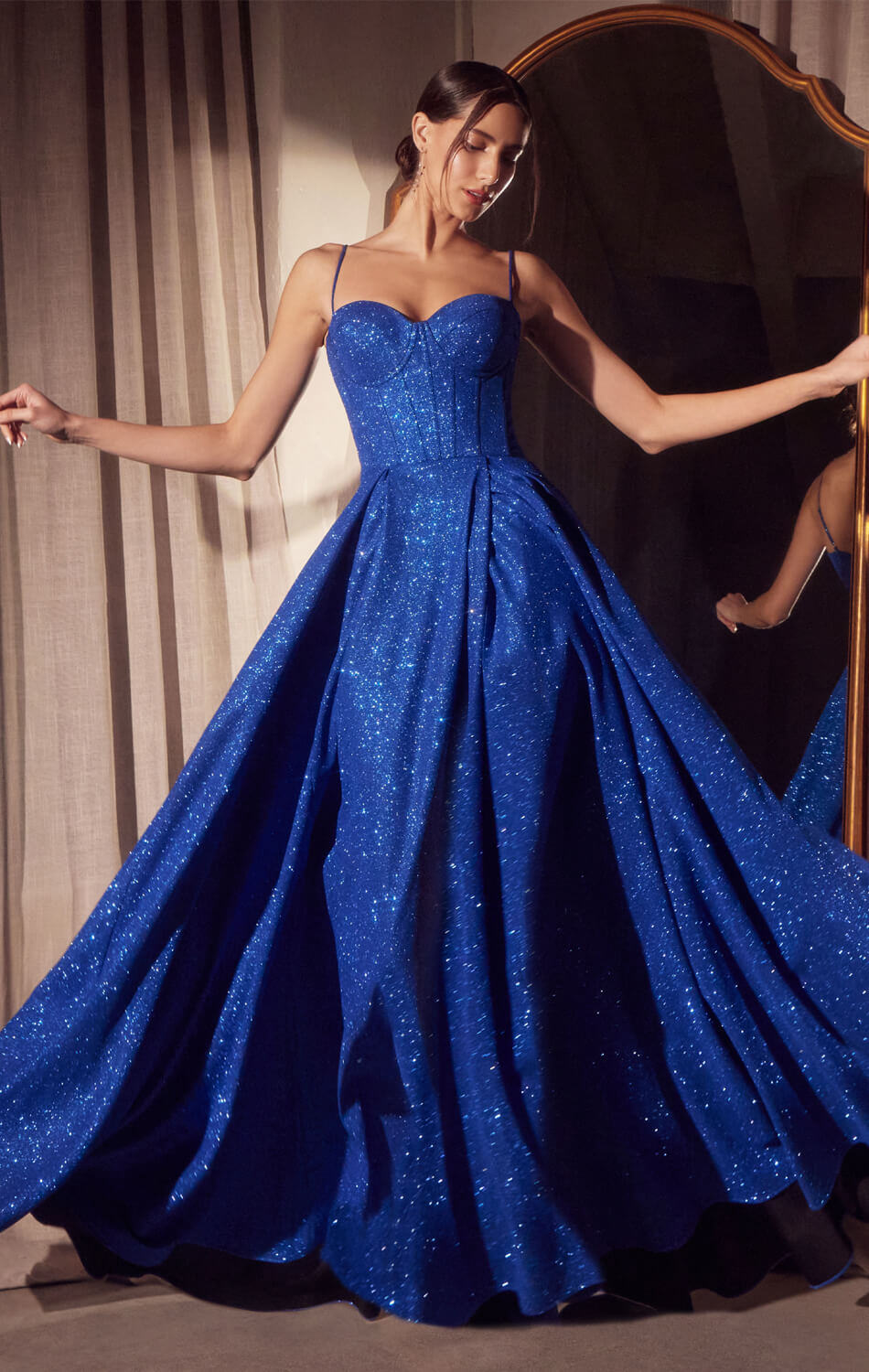 Krista Gown Glitter Dusted A- Bustier Dress