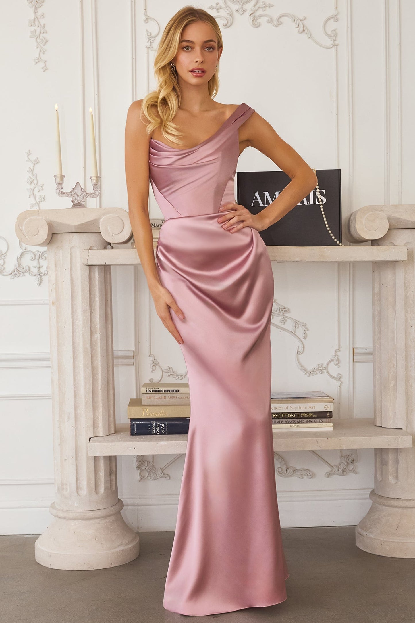 Danilynn Gown One Shoulder Satin Mermaid Dress