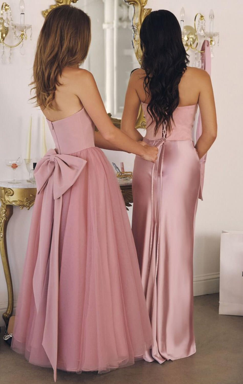 OPHELIA GOWN STRAPLESS A- DRESS WITH BOW