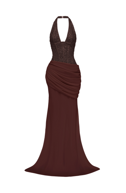 Taylor Gown Plum Brown
