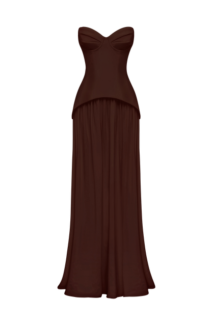 Vietta Maxi Dress Plum Brown