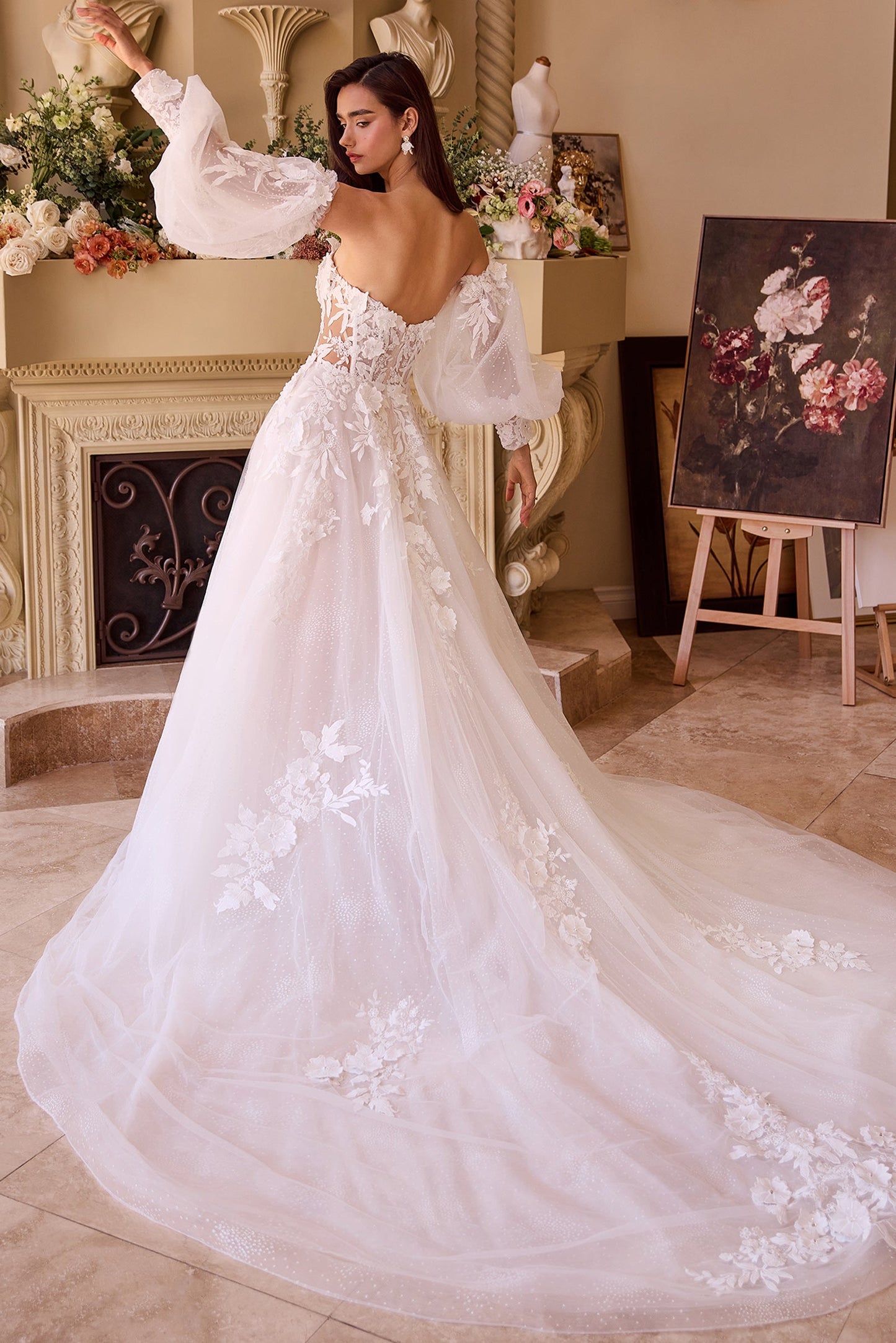 WL018 Lace Appliqued Wedding Ball Gown Andrea & Leo