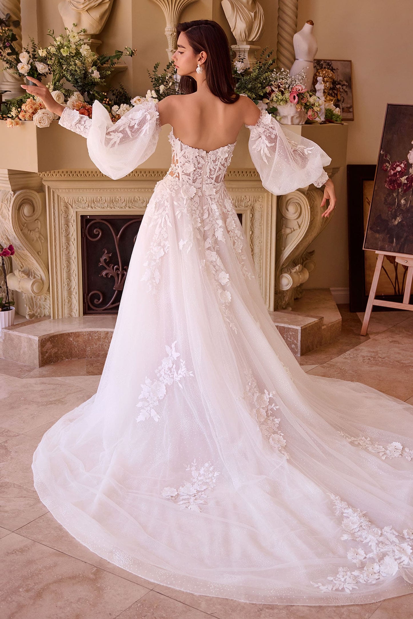 WL018 Lace Appliqued Wedding Ball Gown Andrea & Leo