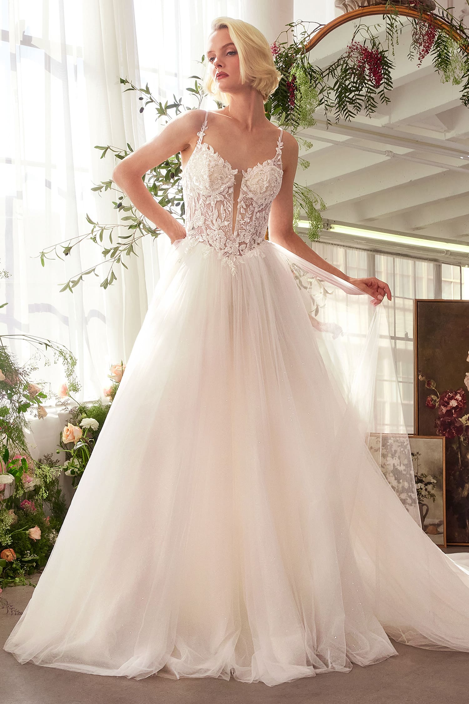 WL029 Lace & Tulle Bridal Ball Gown Andrea & Leo