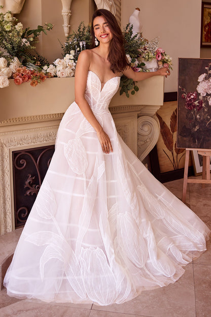 WL043 Tulip Sequin Embroidered Wedding Ball Gown Andrea & Leo