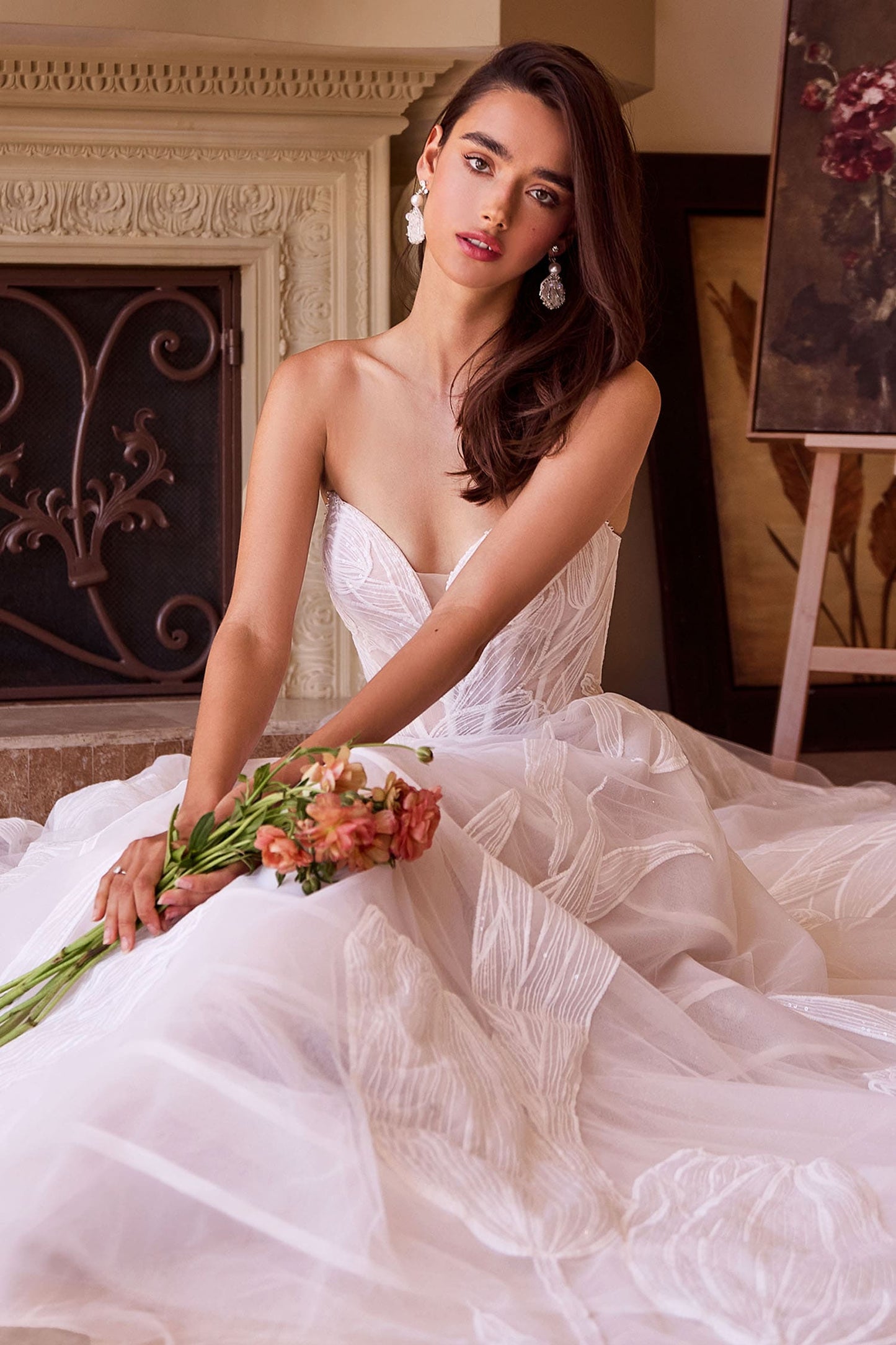 WL043 Tulip Sequin Embroidered Wedding Ball Gown Andrea & Leo